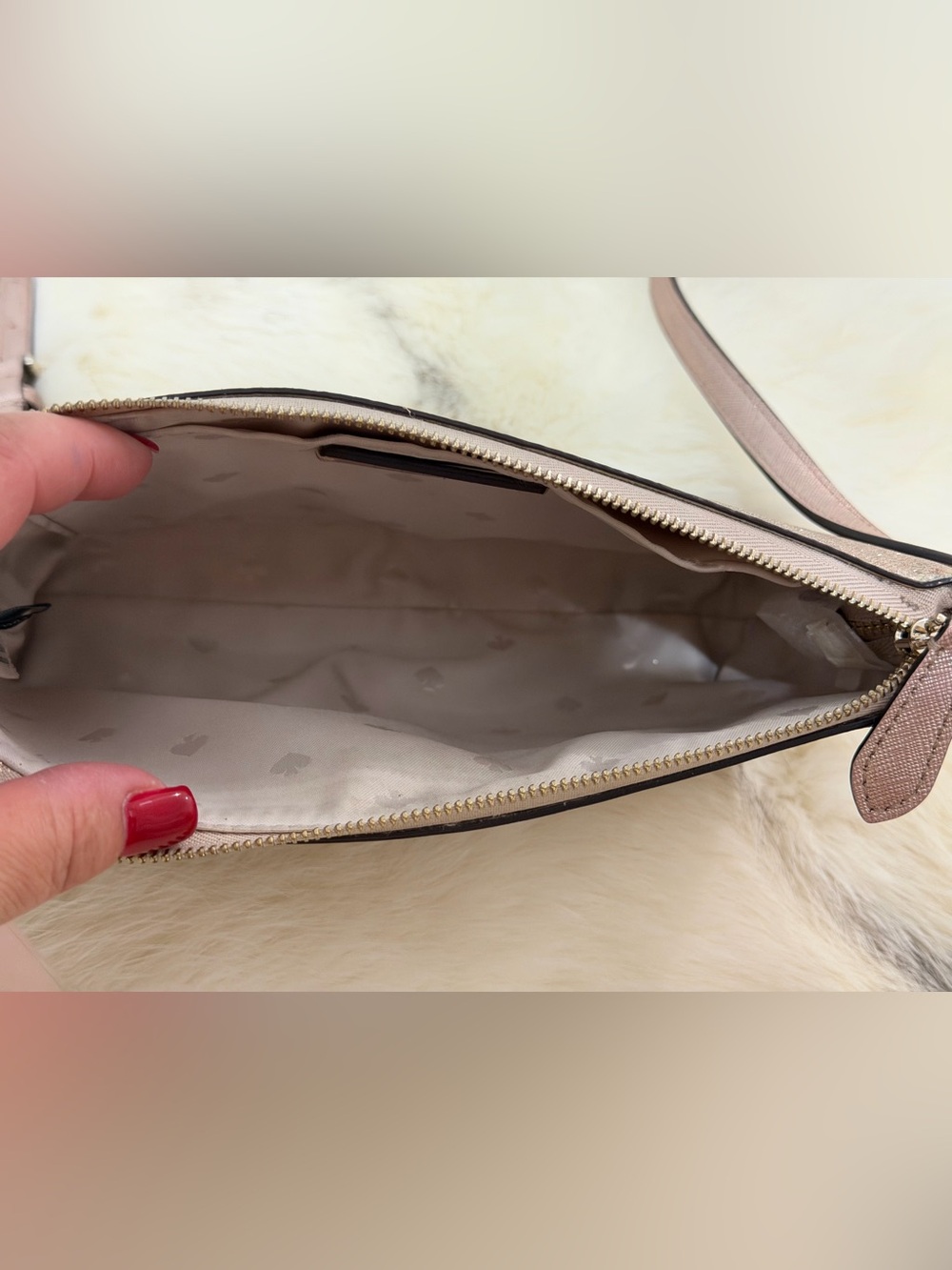 Kate Spade Rose Gold Glitter Shimmery Crossbody Bag - EUC - Picture 12 of 14